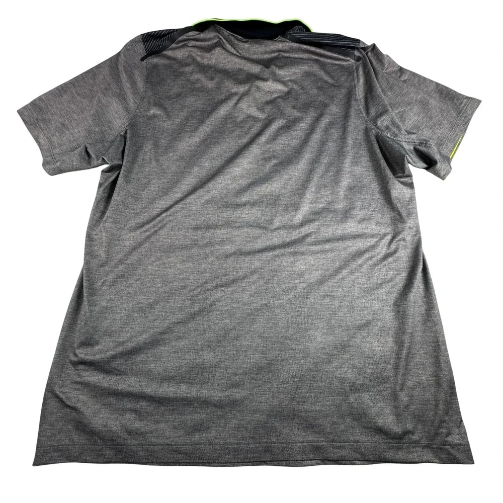 Nike Golf Tour‎ Performance Dri-FIT Polo Shirt Mens Large Gray Black Neon
